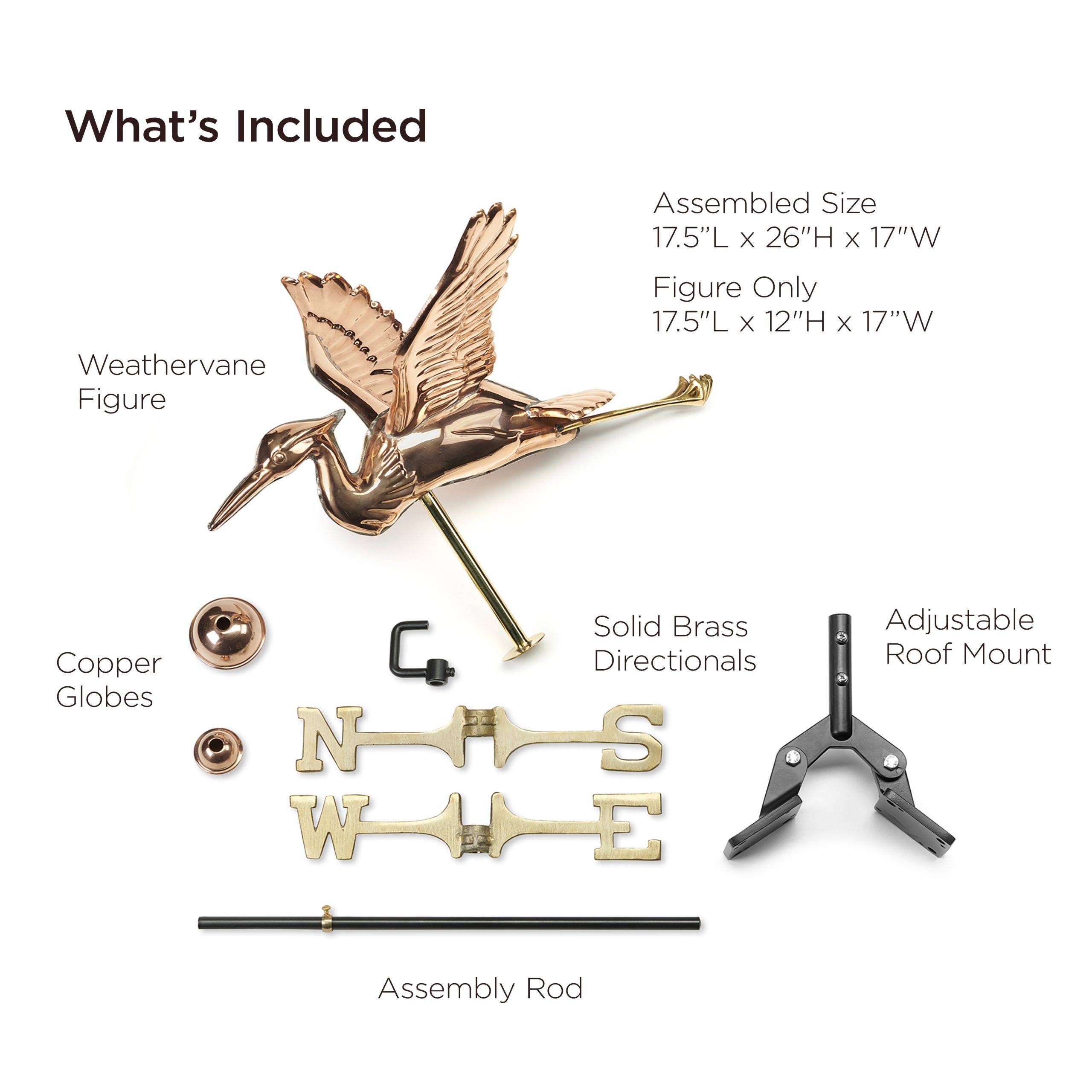 Cottage Blue Heron Polished Weathervane - Image 2