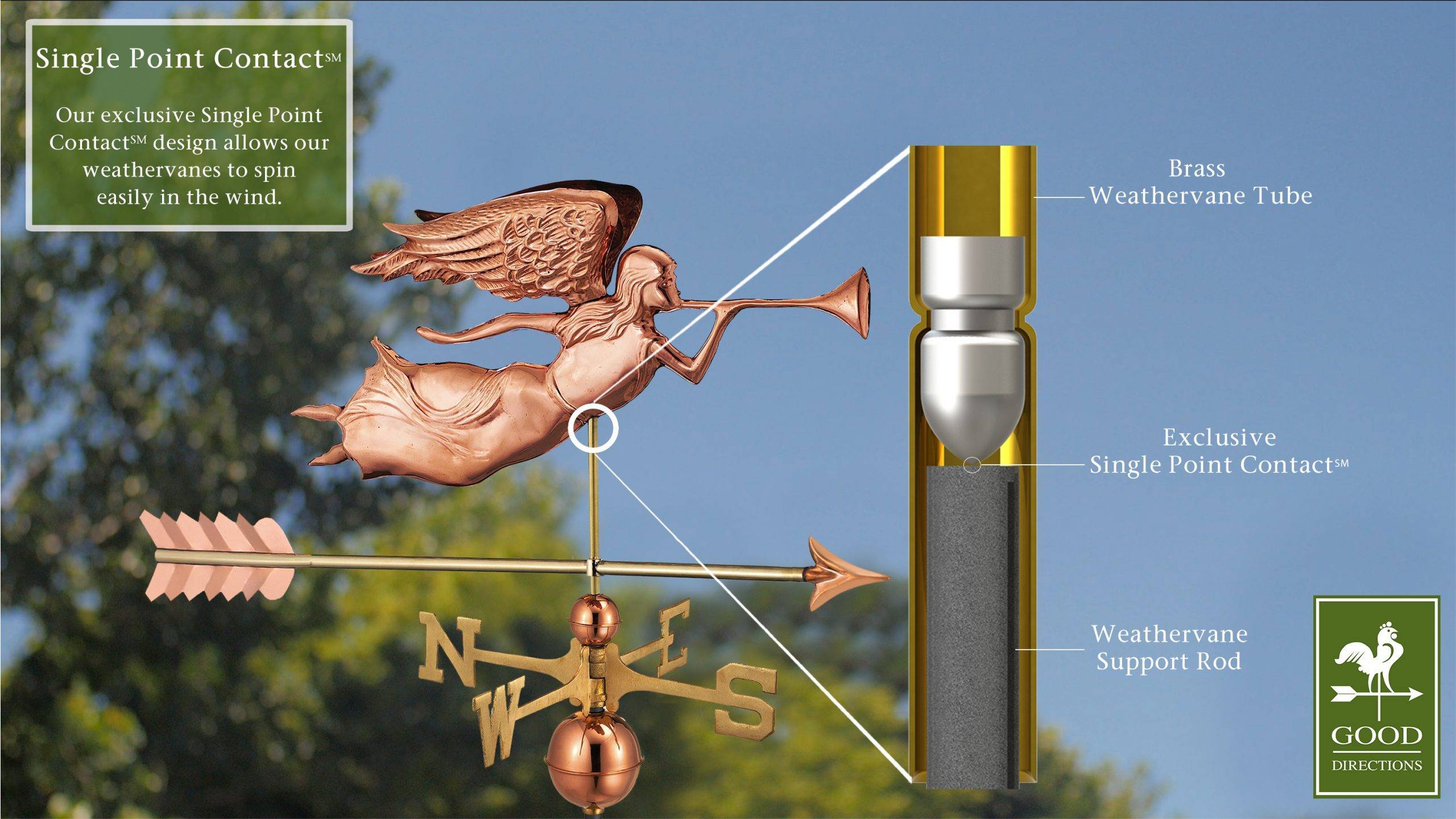 Angel with Arrow Polished Weathervane - Image 2