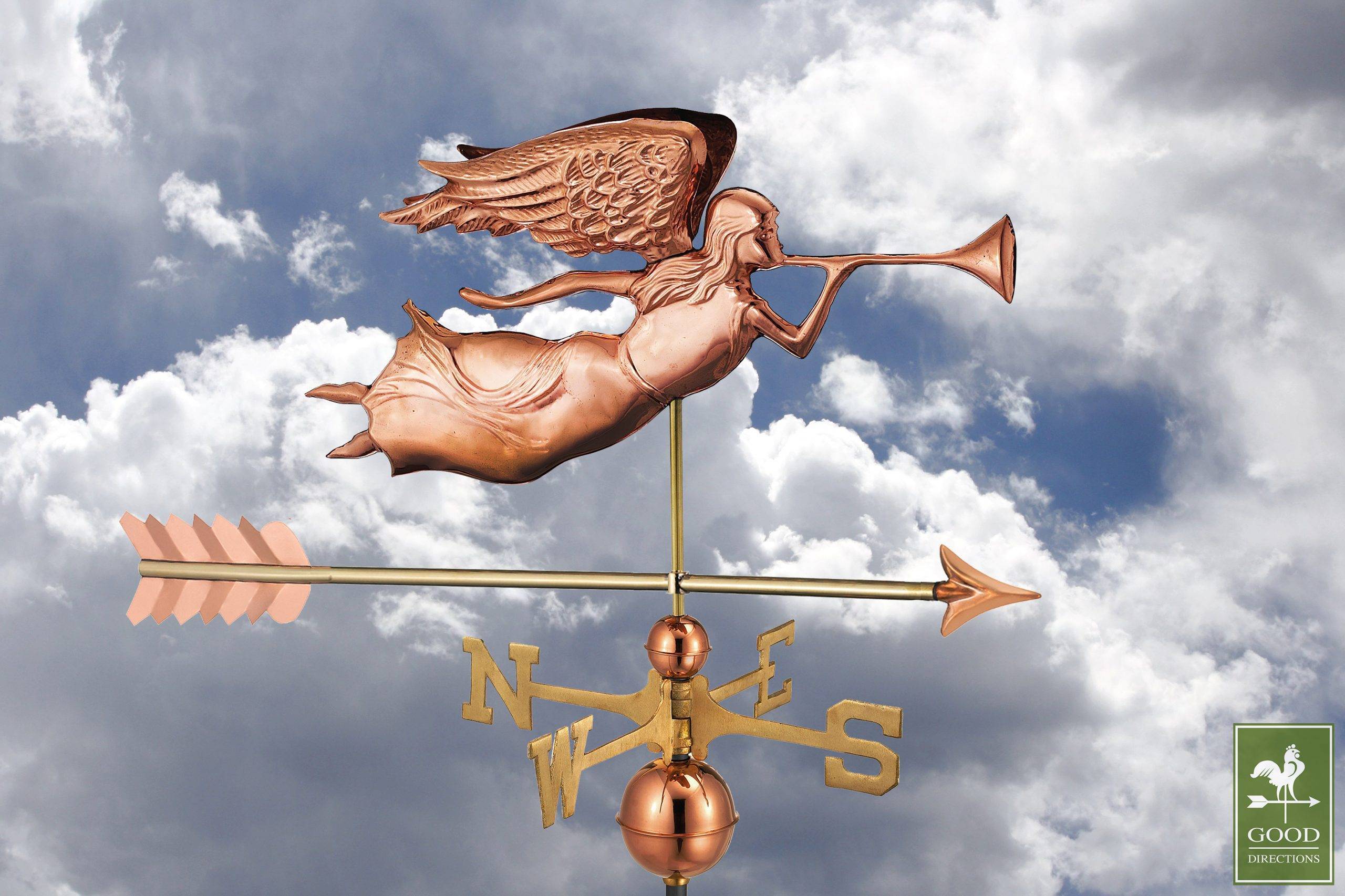 Angel with Arrow Polished Weathervane
