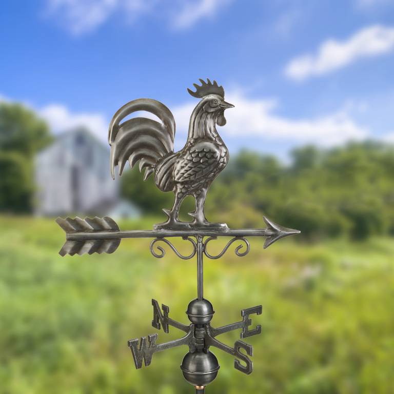 Bantam Rooster Aluminum Weathervane - Dark Zinc
