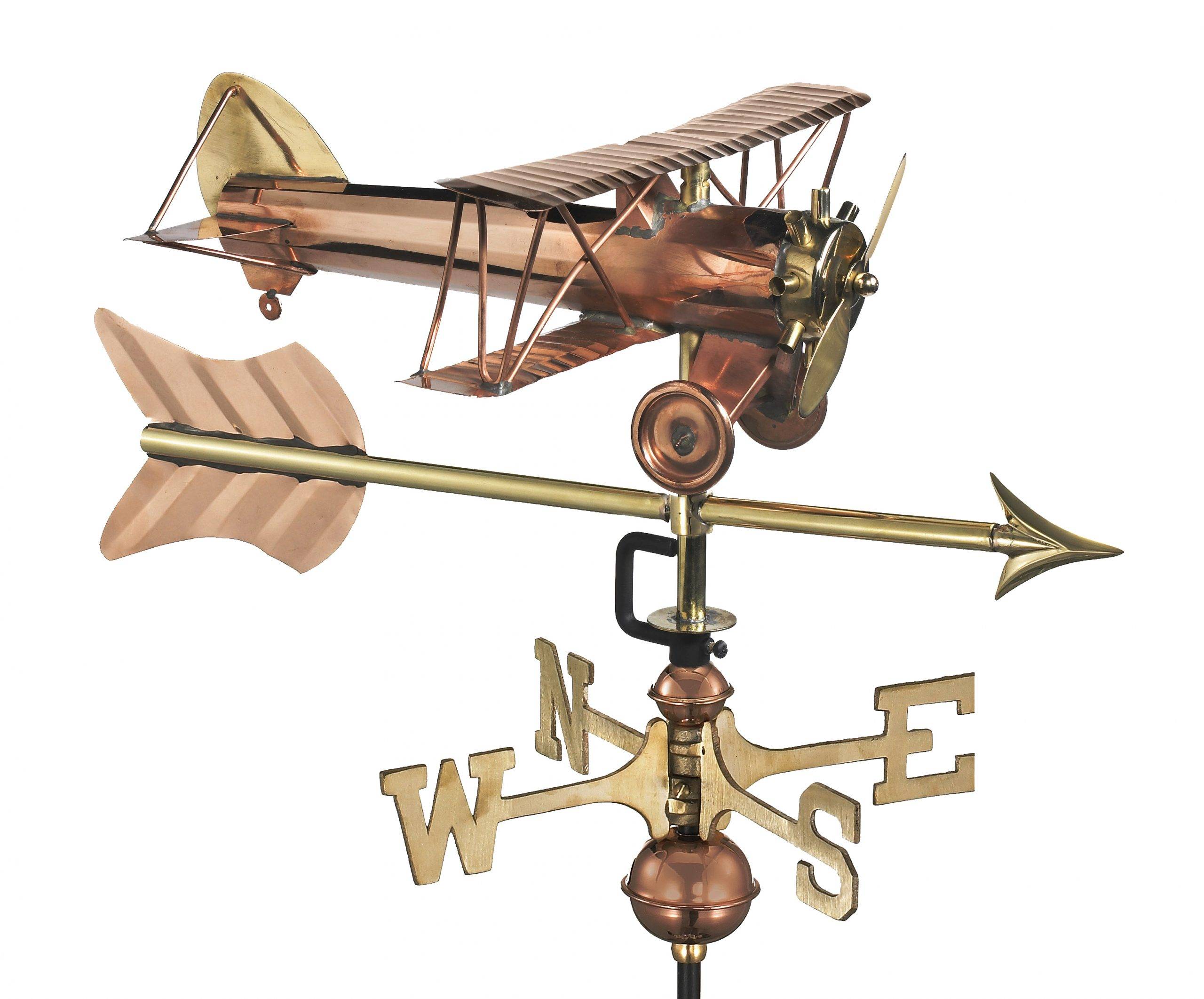 Cottage Biplane with Arrow Polished Weathervane - Image 2