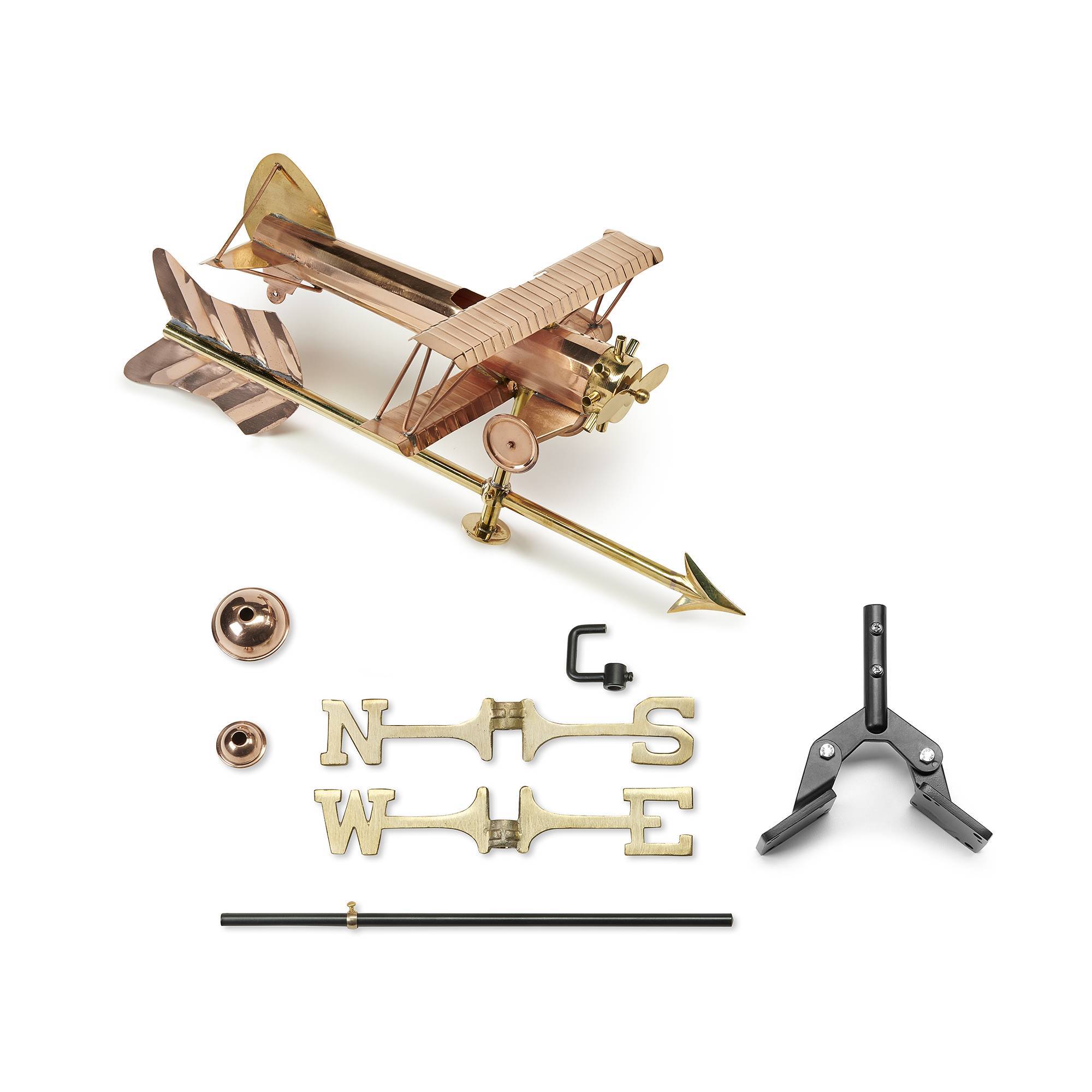 Cottage Biplane with Arrow Polished Weathervane - Image 3