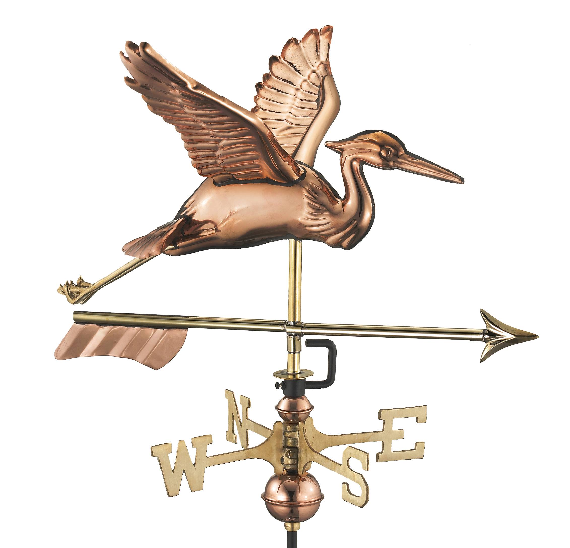 Cottage Blue Heron with Arrow Polished Weathervane - Image 2