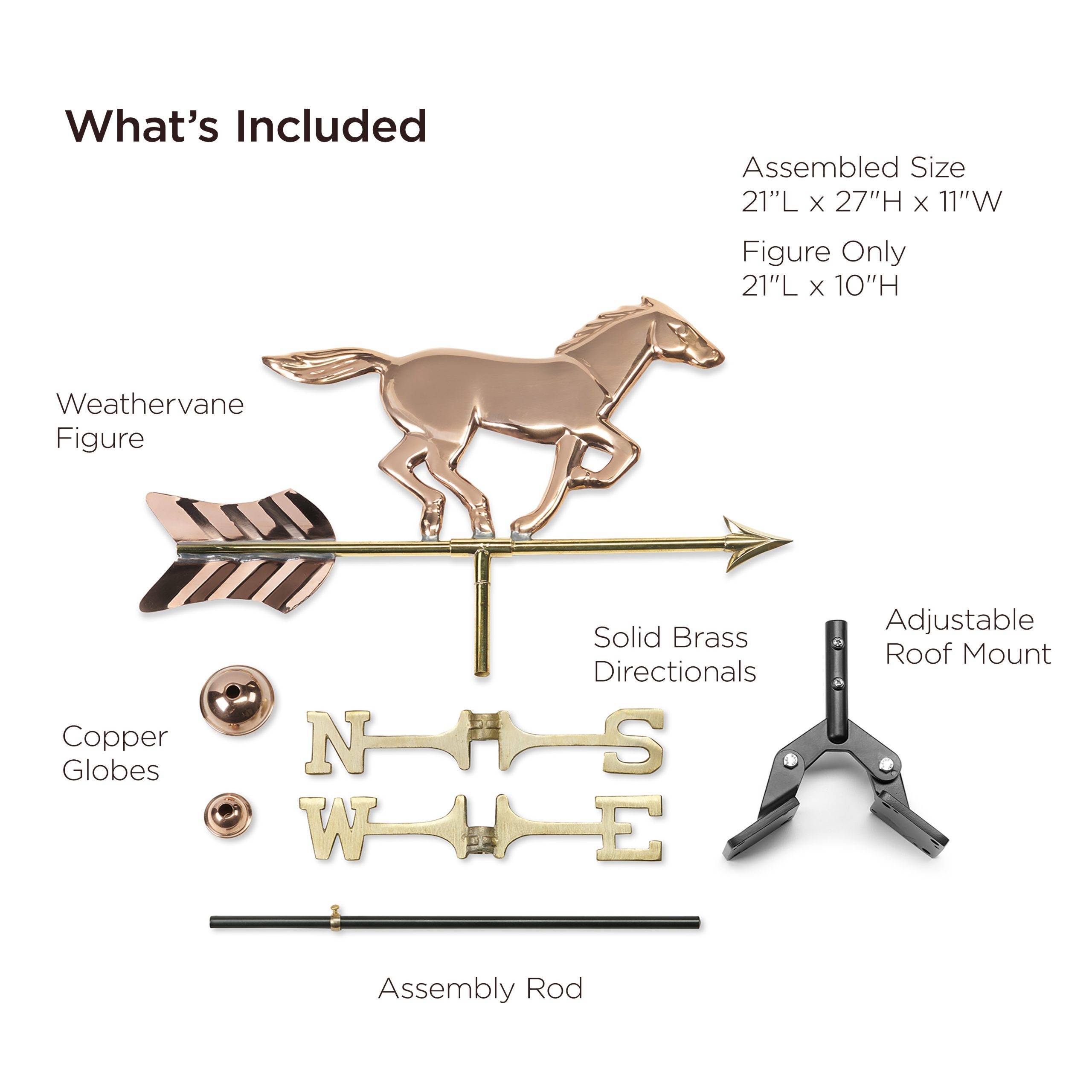 Cottage Horse Polished Weathervane - Image 3