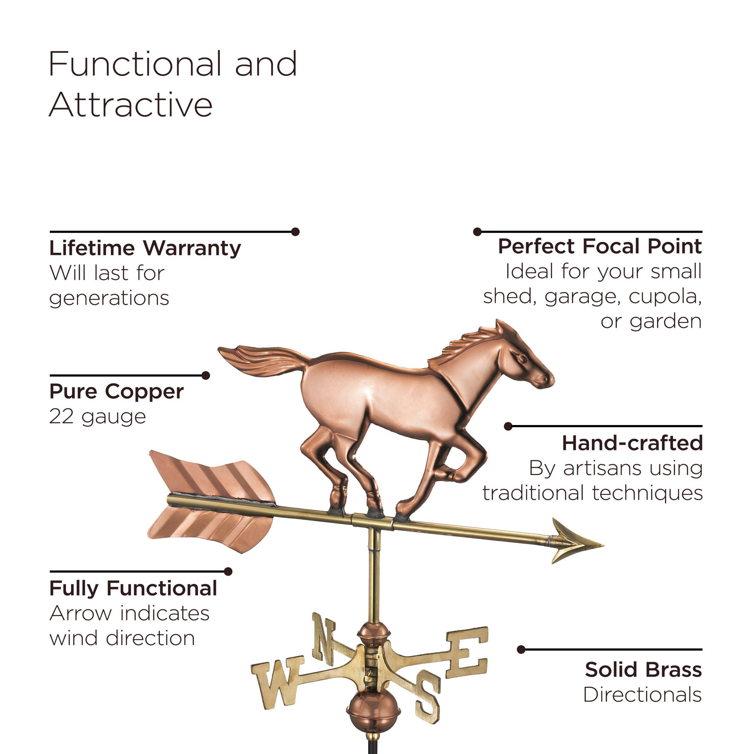 Cottage Horse Polished Weathervane - Image 4