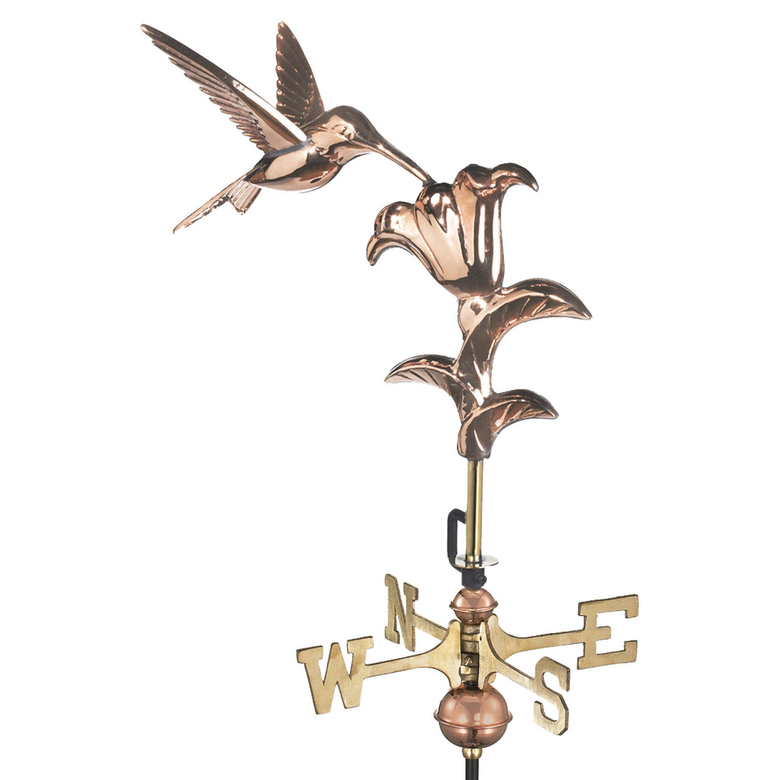 Cottage Hummingbird Polished Weathervane - Image 3