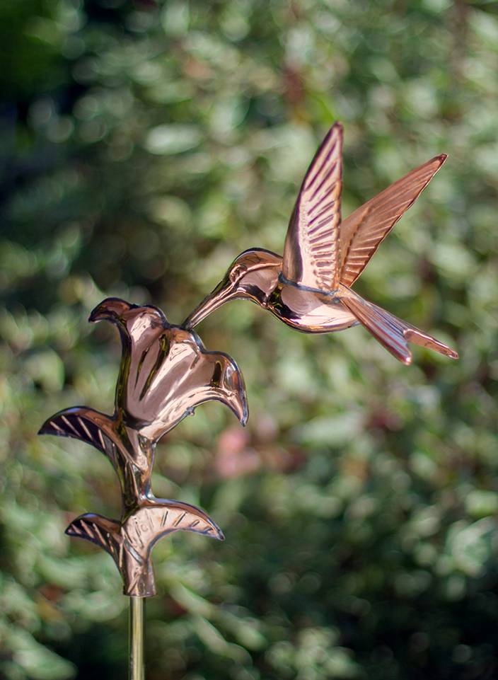 Cottage Hummingbird Polished Weathervane - Image 4