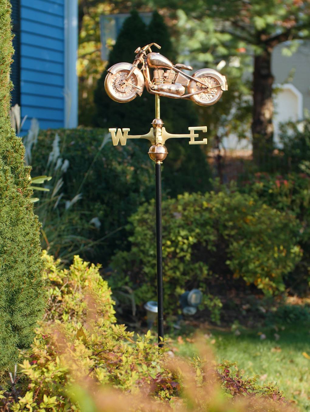 Cottage Motorcycle Polished Weathervane - Image 3