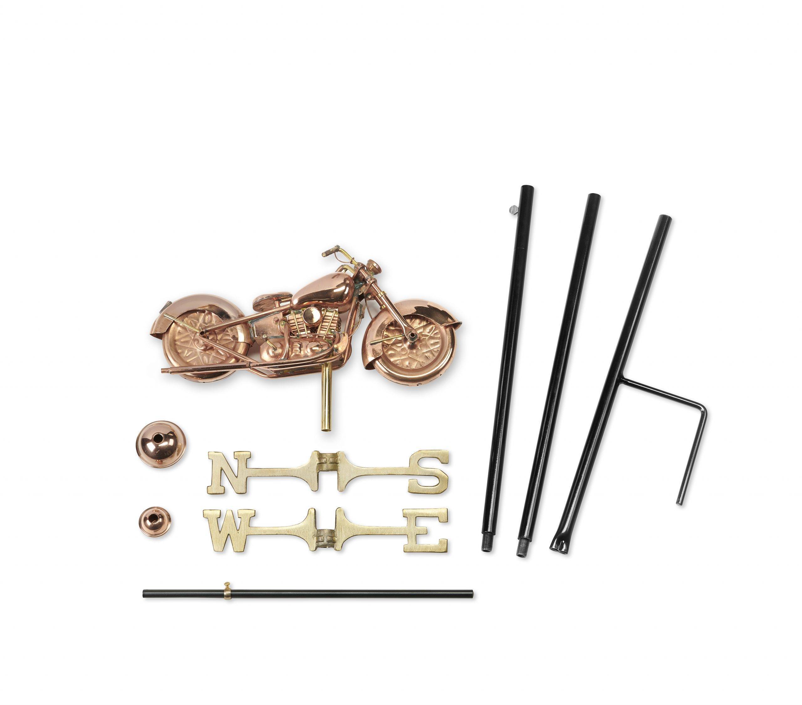 Cottage Motorcycle Polished Weathervane - Image 4