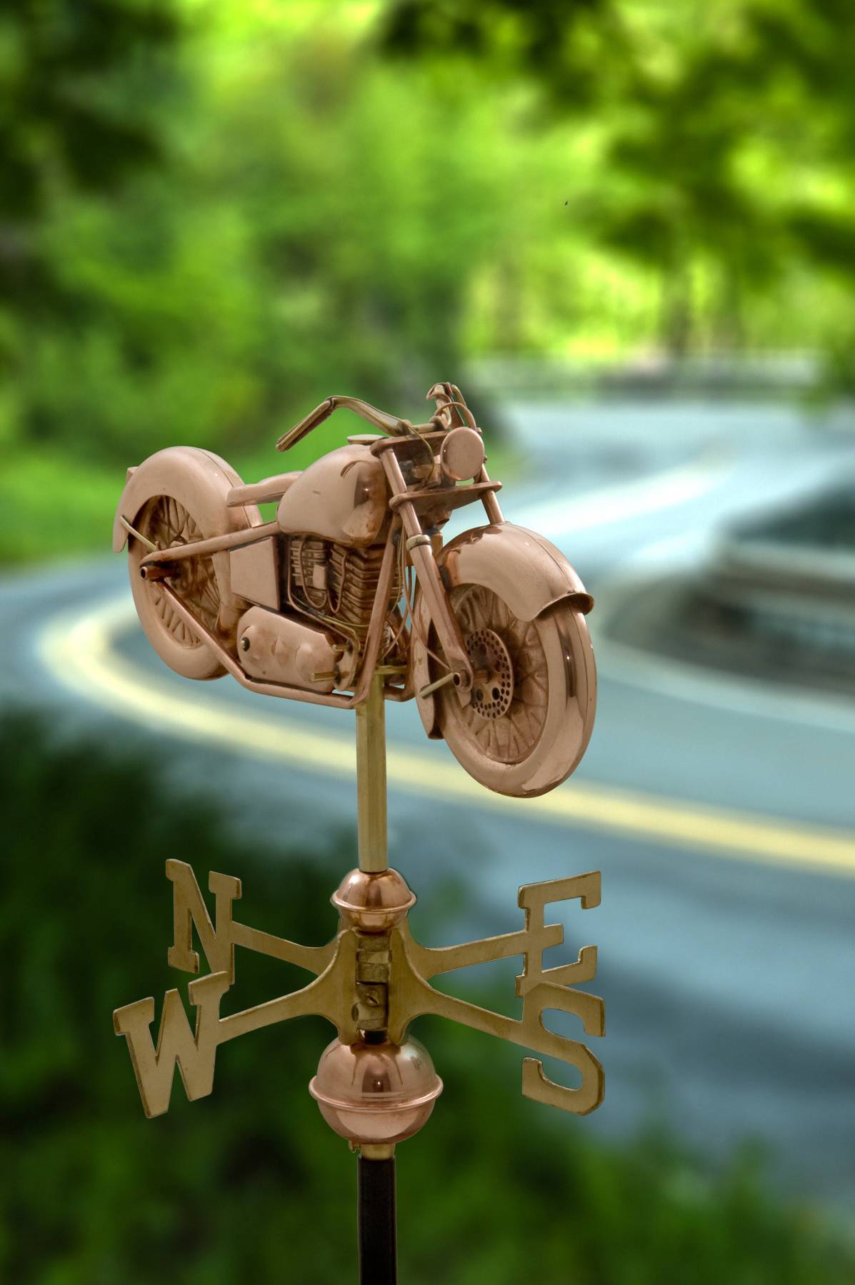 Cottage Motorcycle Polished Weathervane