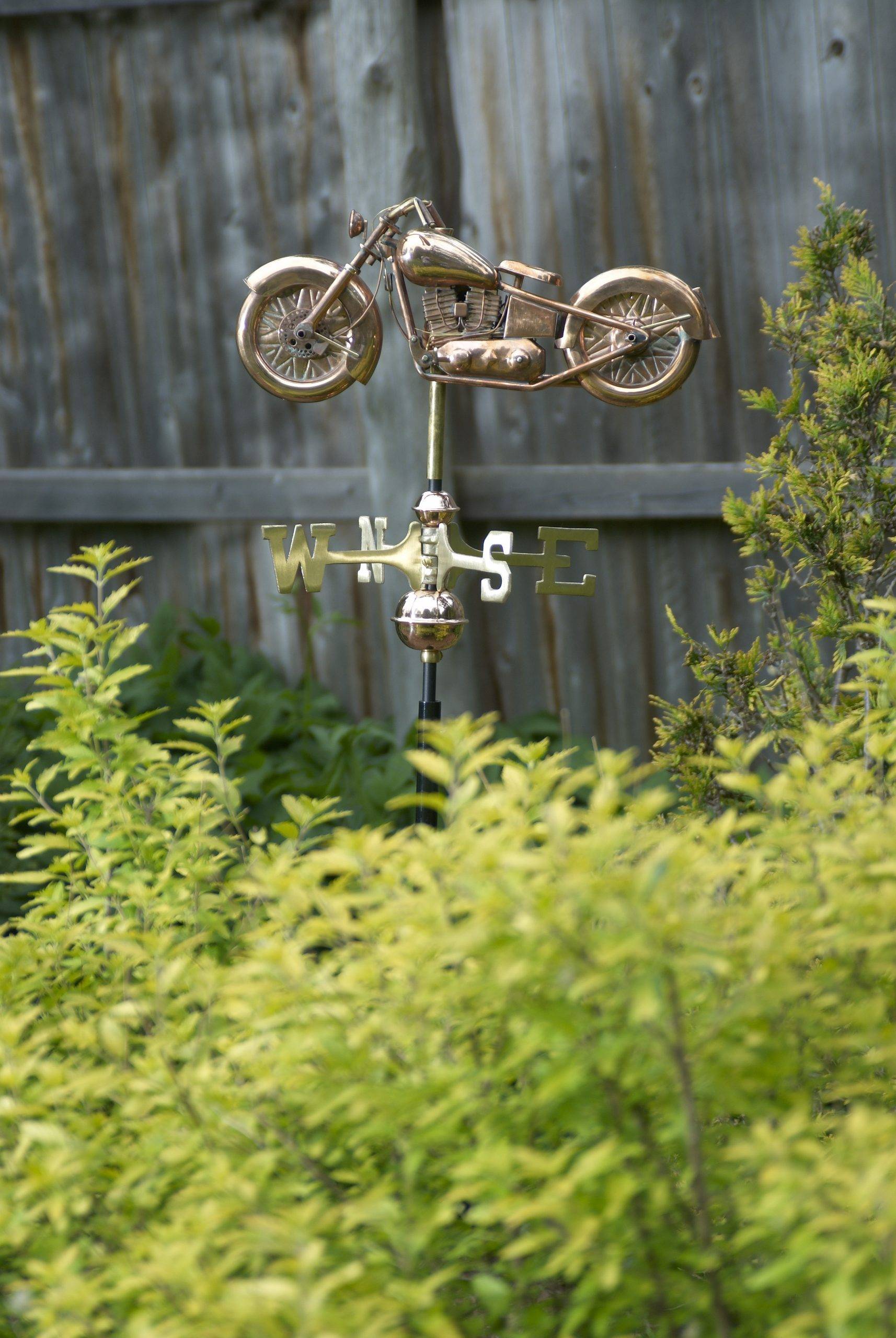 Cottage Motorcycle Polished Weathervane - Image 2