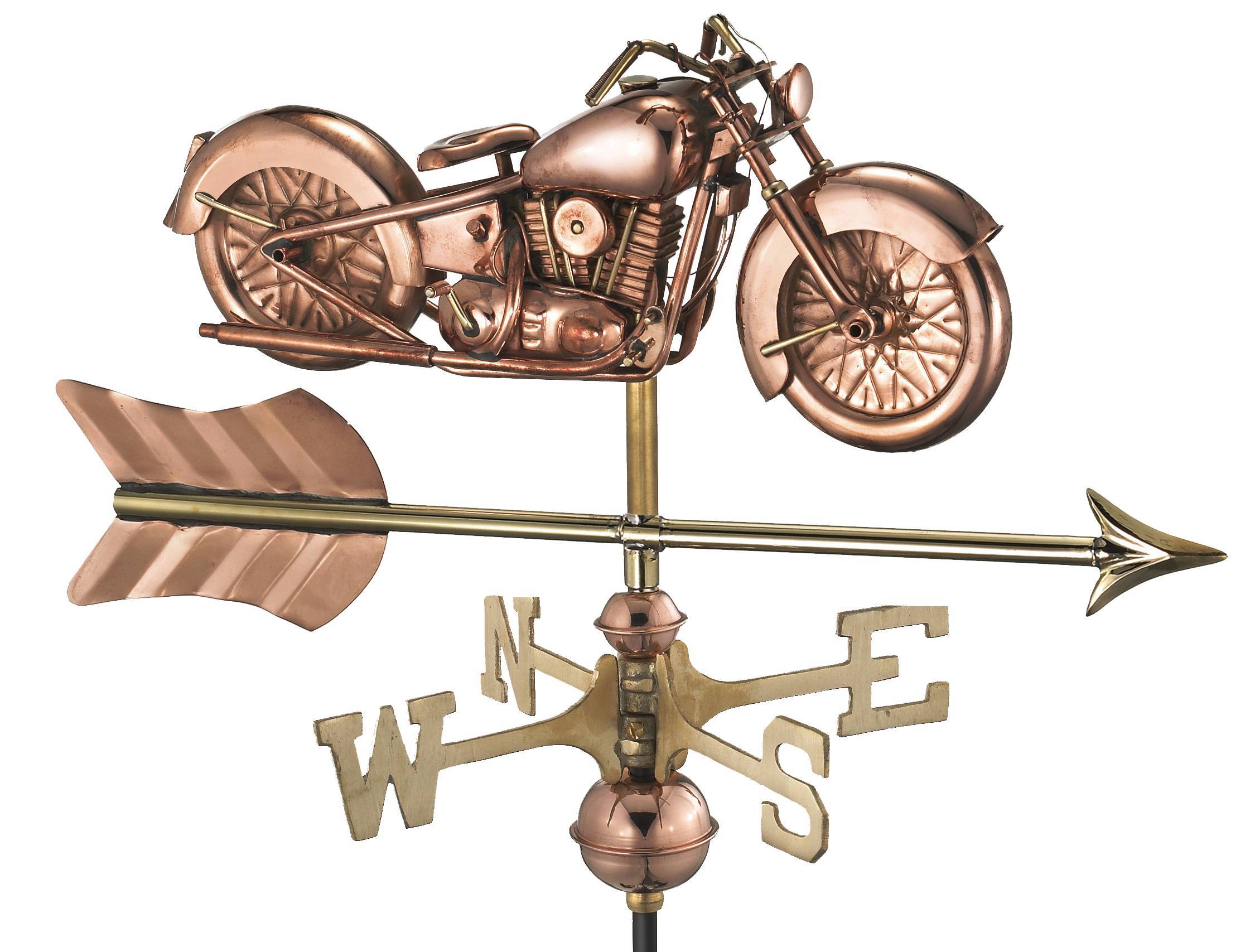 Cottage Motorcycle with Arrow Polished Weathervane - Image 3