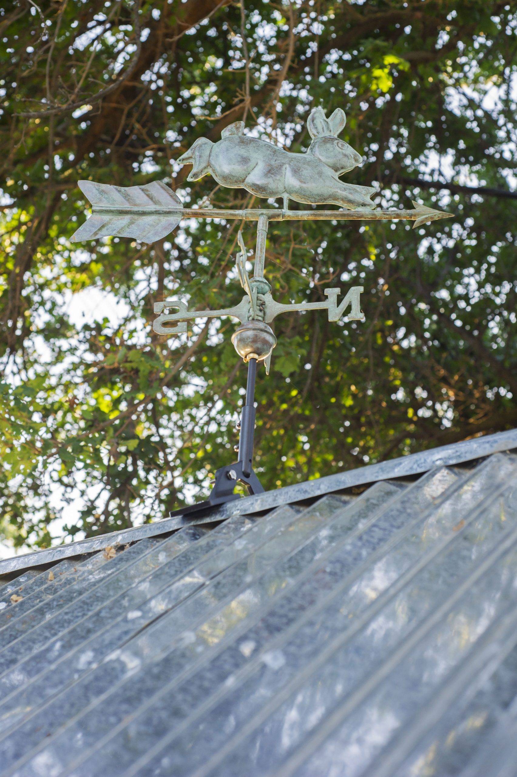 Cottage Rabbit Blue Verde Weathervane - Image 4
