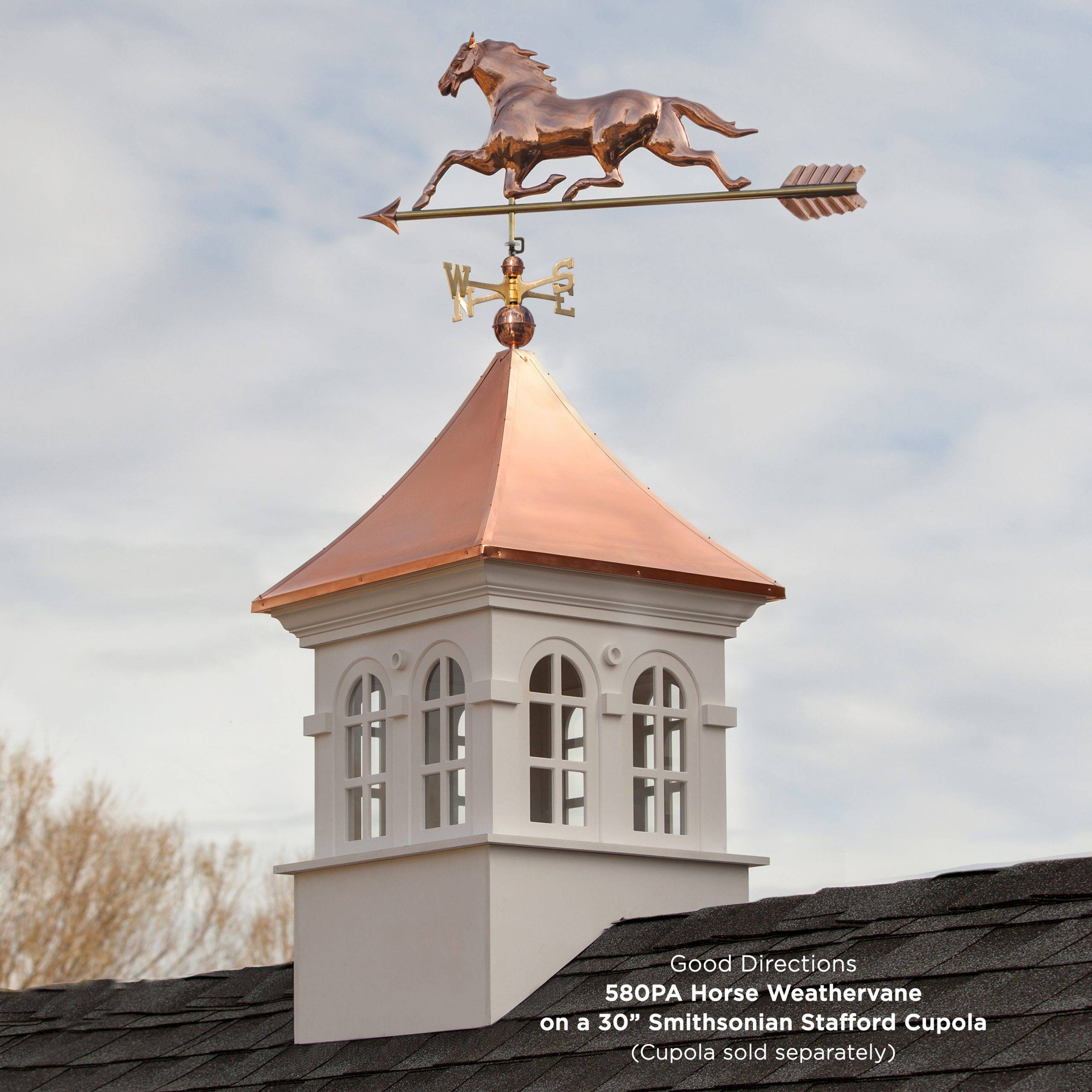 Horse with Arrow Polished Weathervane - Image 2