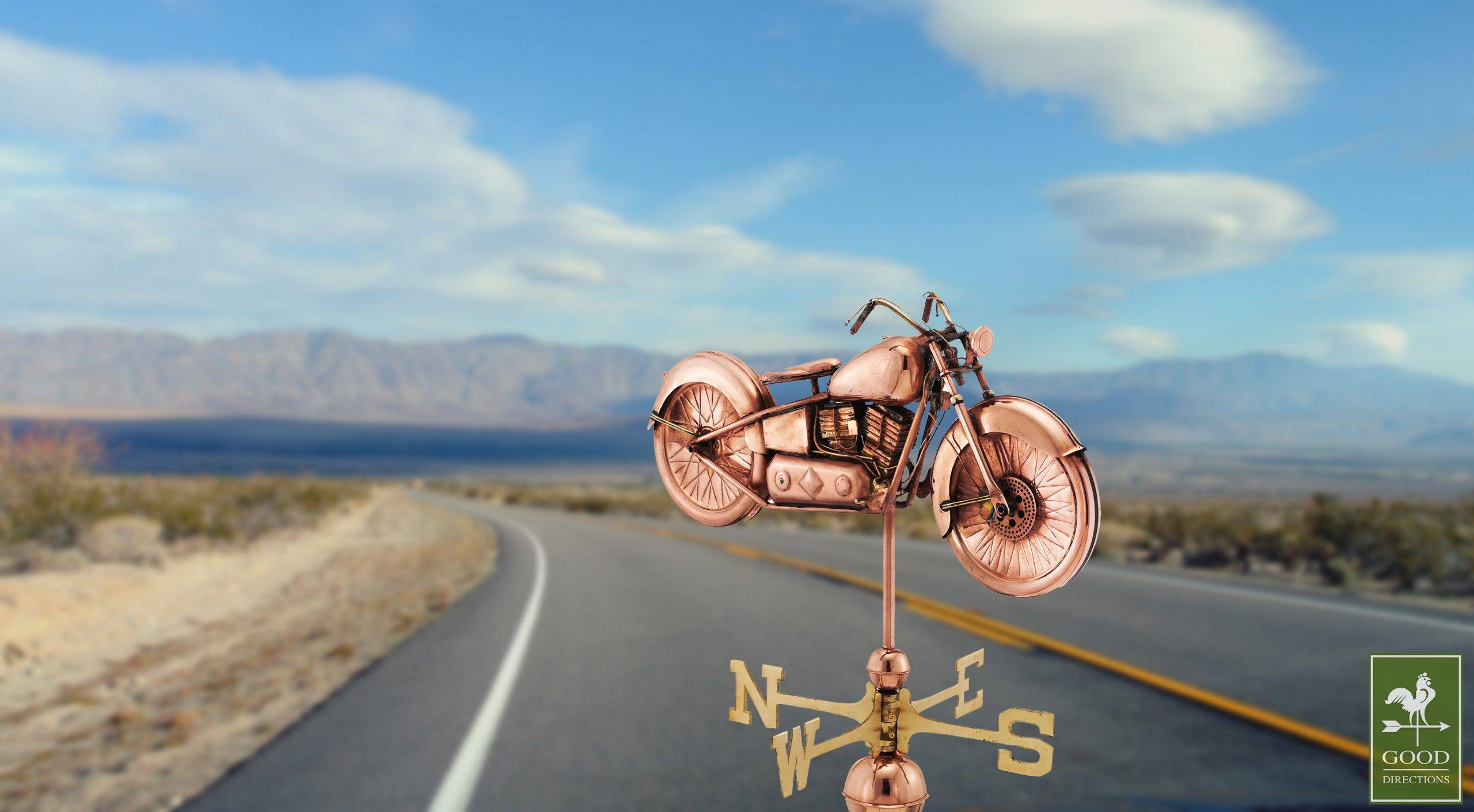 Motorcycle Polished Weathervane