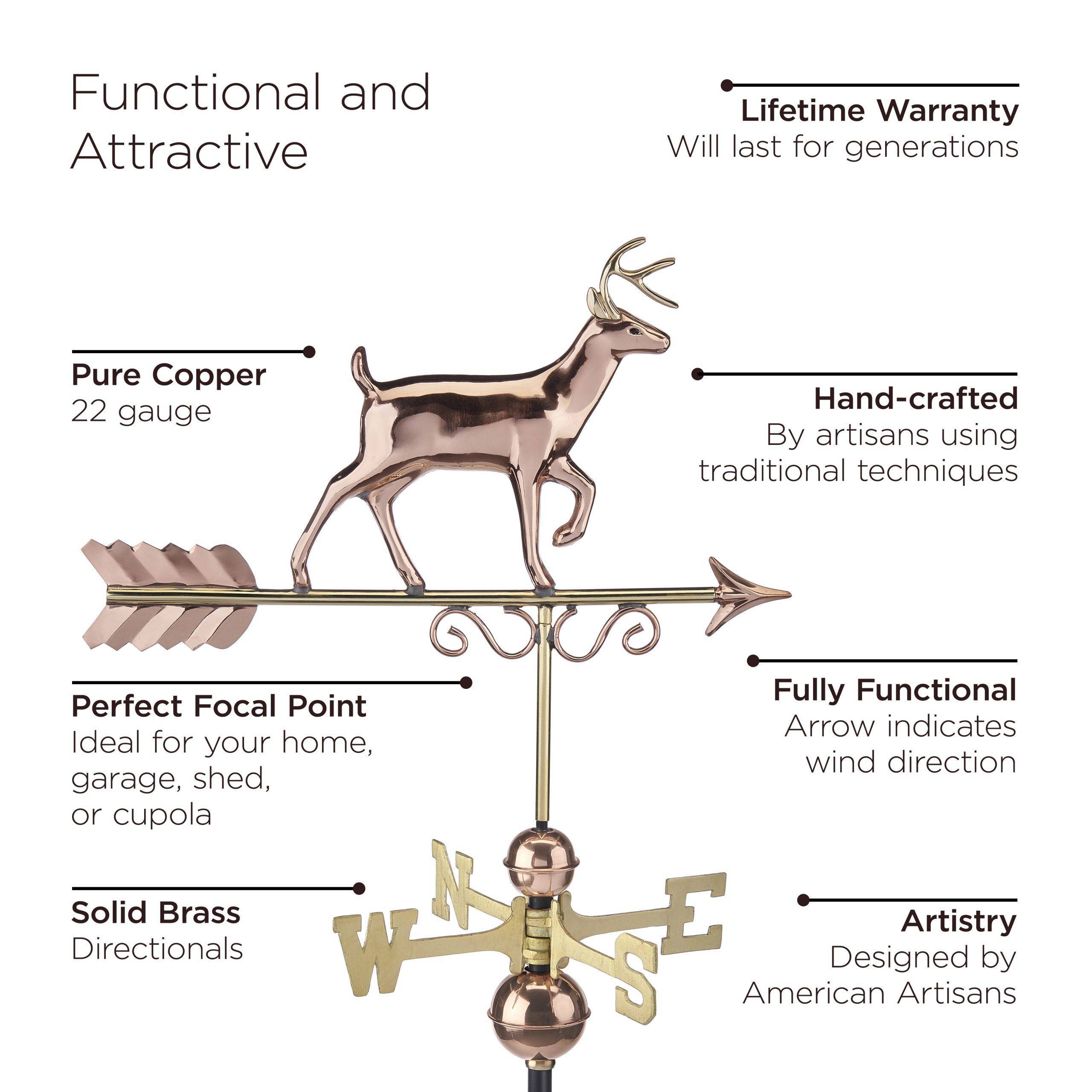 Proud Buck Polished Weathervane - Image 4