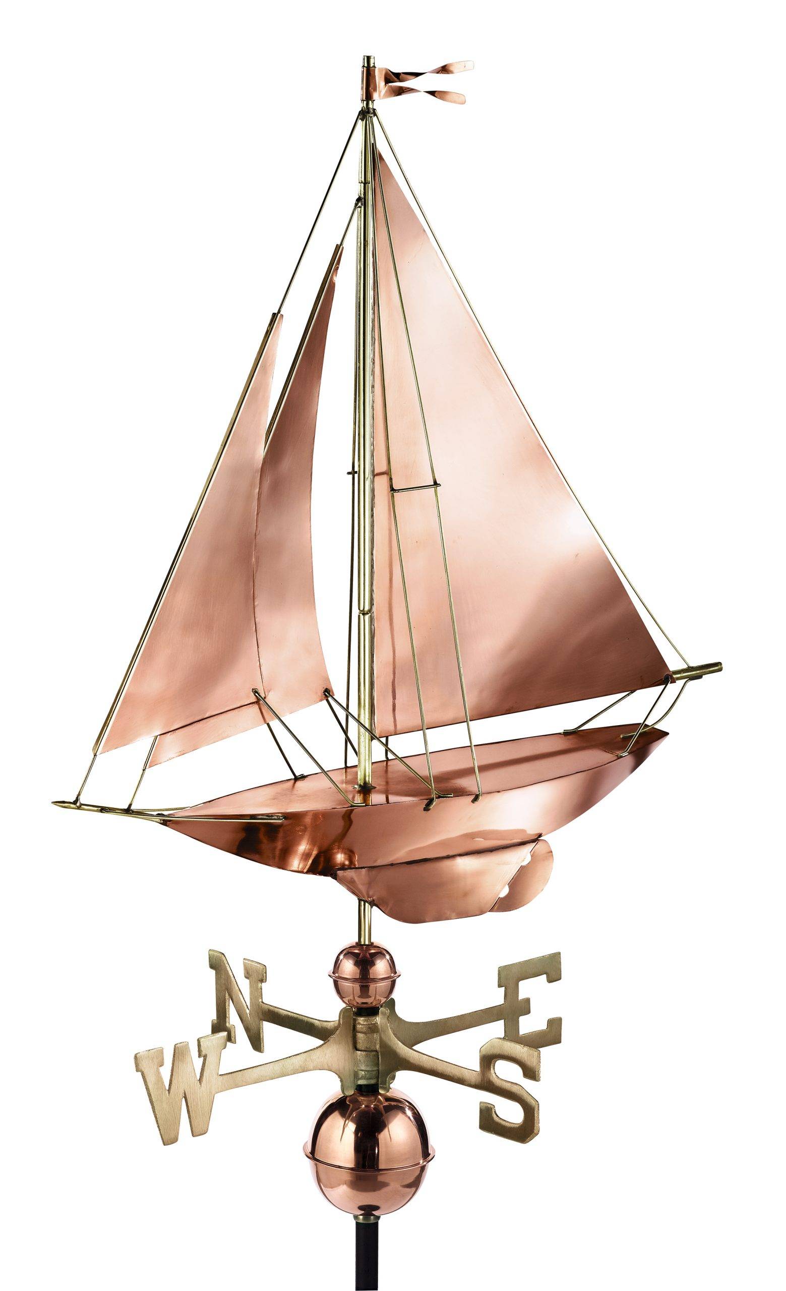 Racing Sloop Polished Weathervane - Image 2