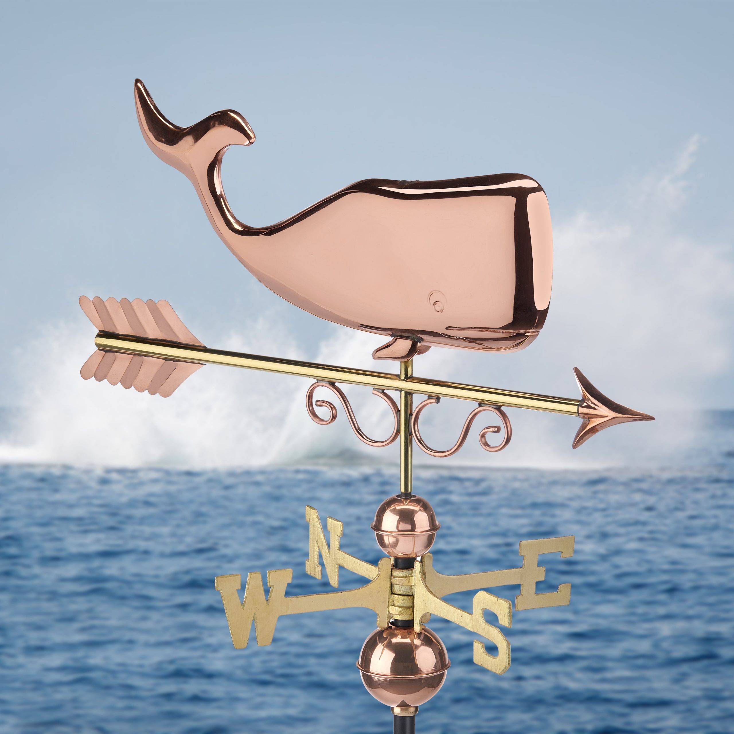 Save the Whales Polished Weathervane
