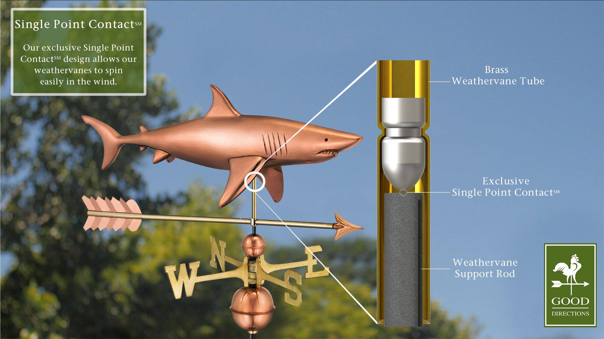 Polished Shark Weathervane - Image 2