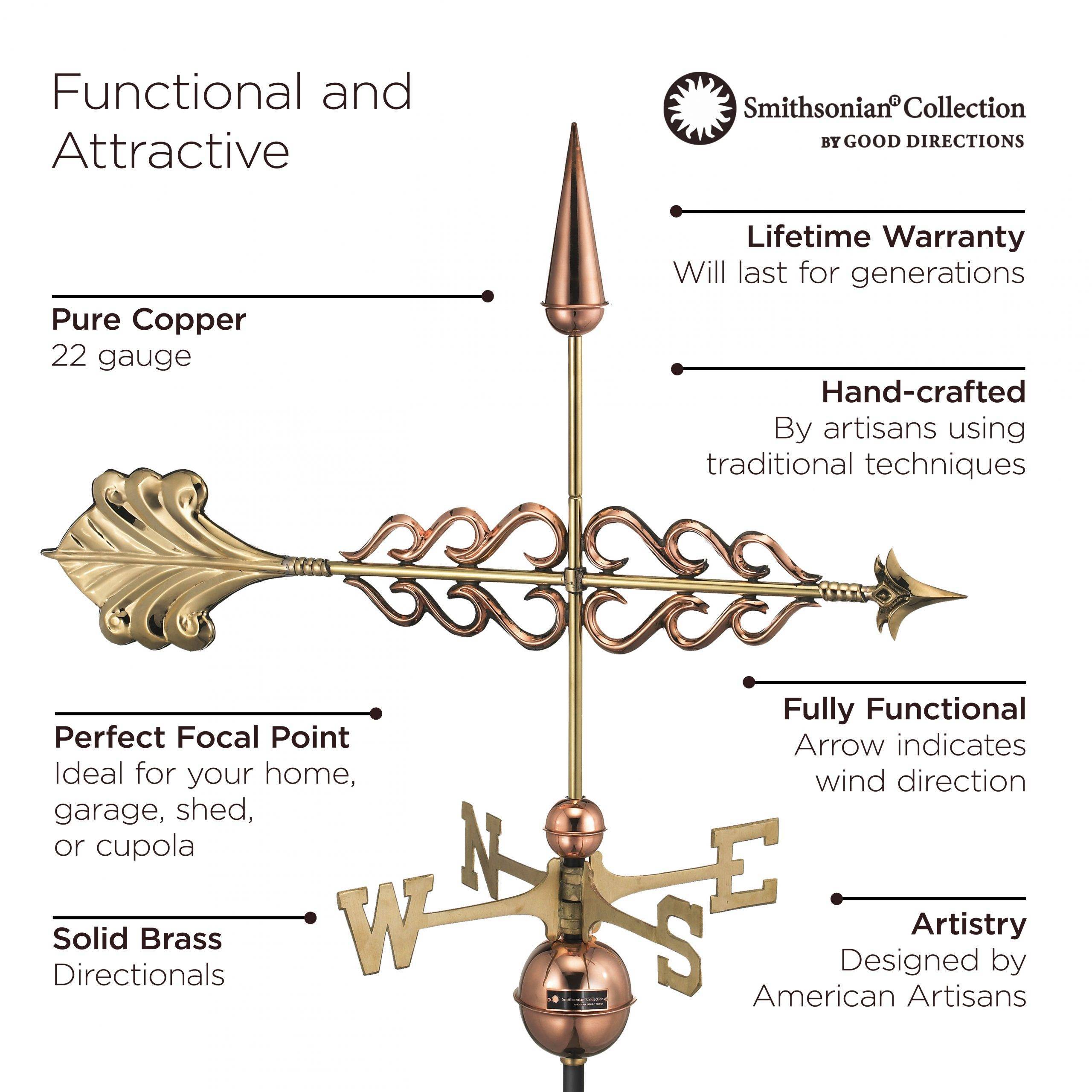 Smithsonian Arrow Polished Weathervane - Image 4