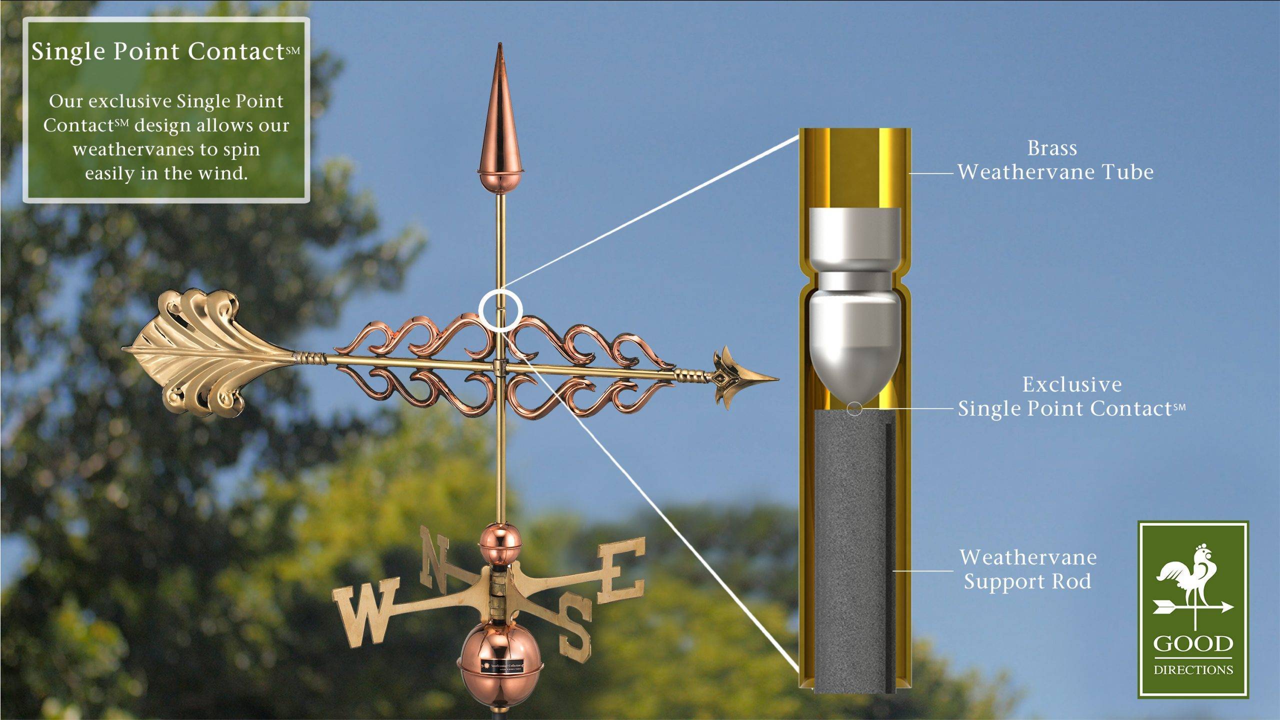 Smithsonian Arrow Polished Weathervane - Image 2