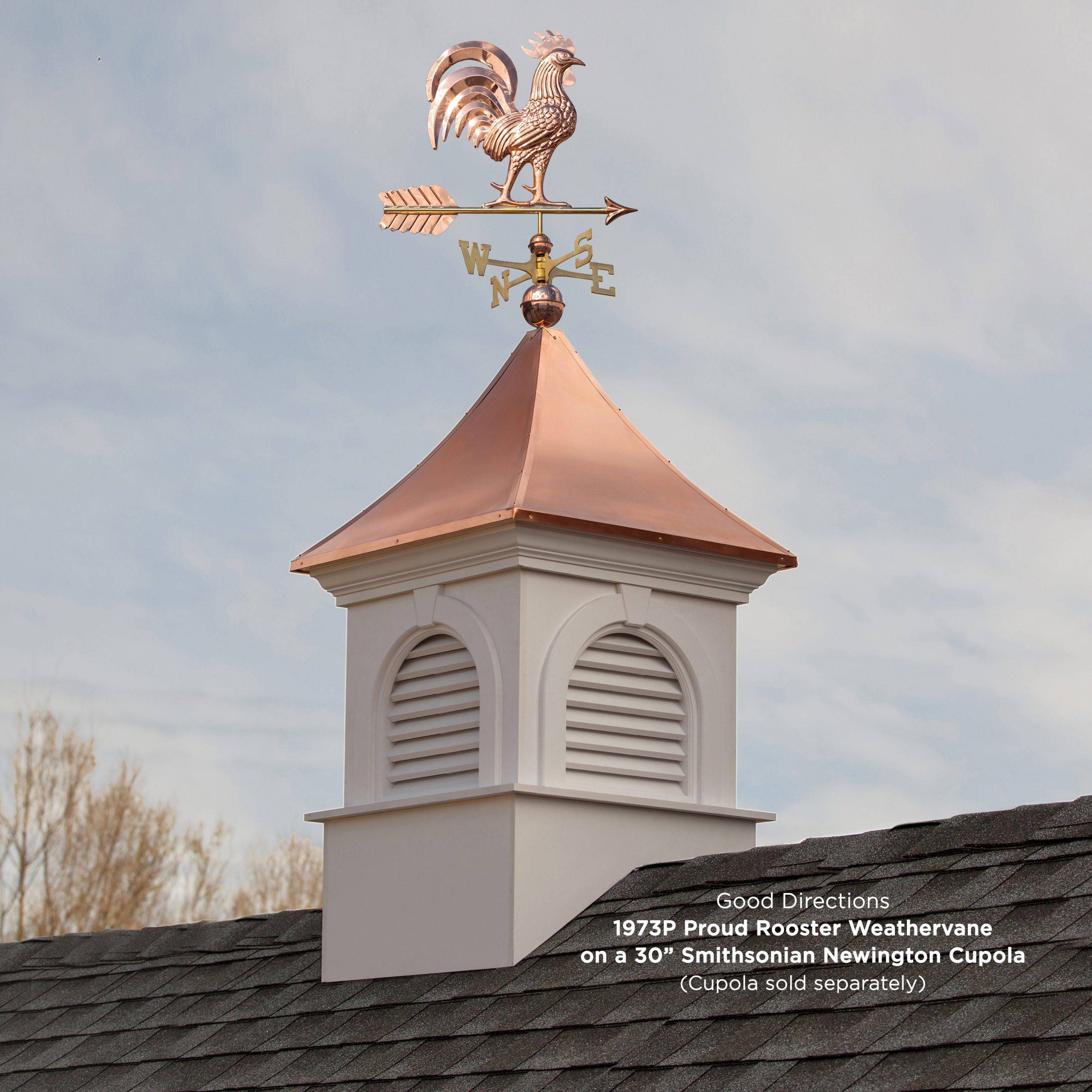 Proud Rooster Weathervane Polished