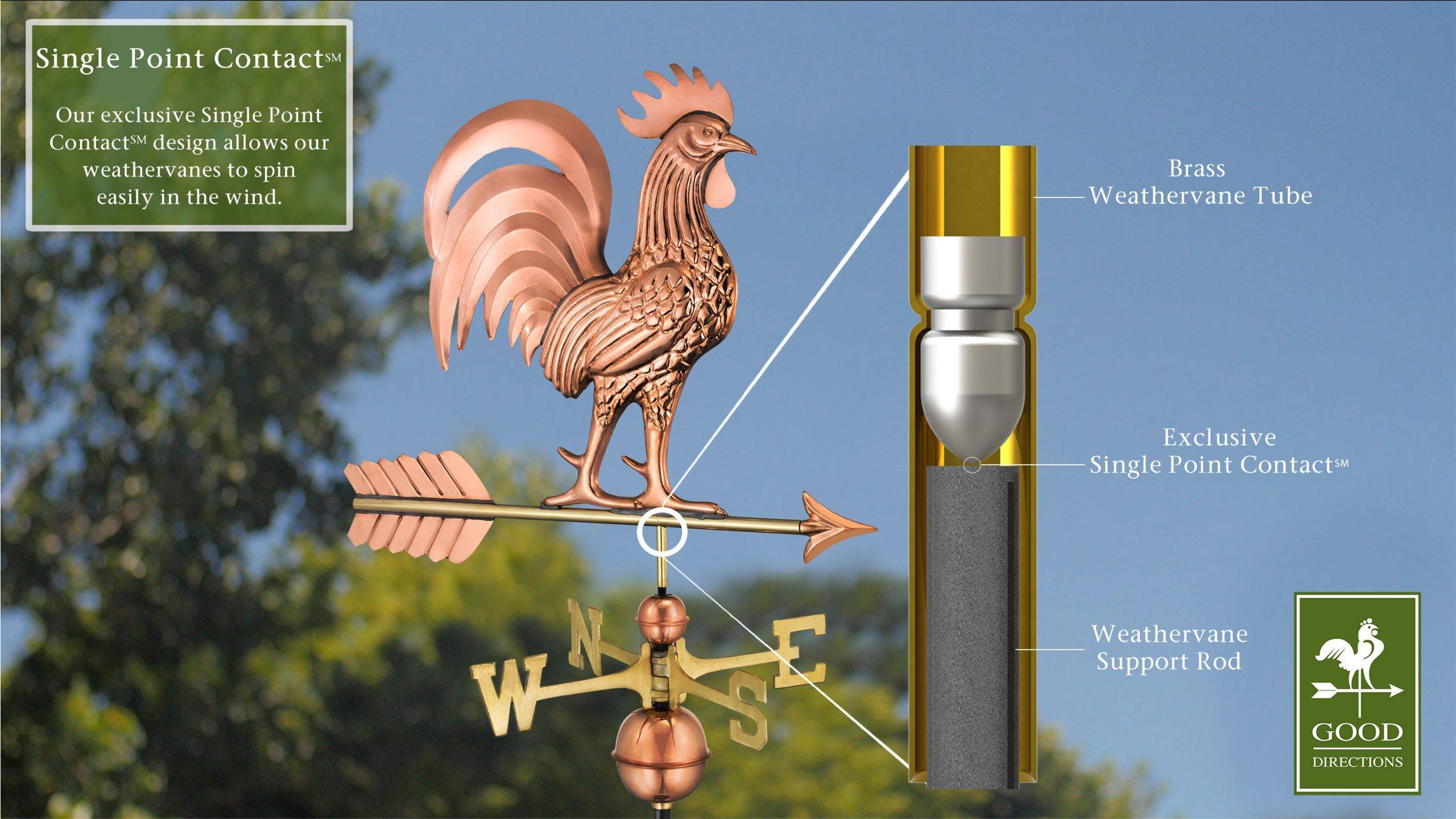 Proud Rooster Weathervane Polished - Image 4