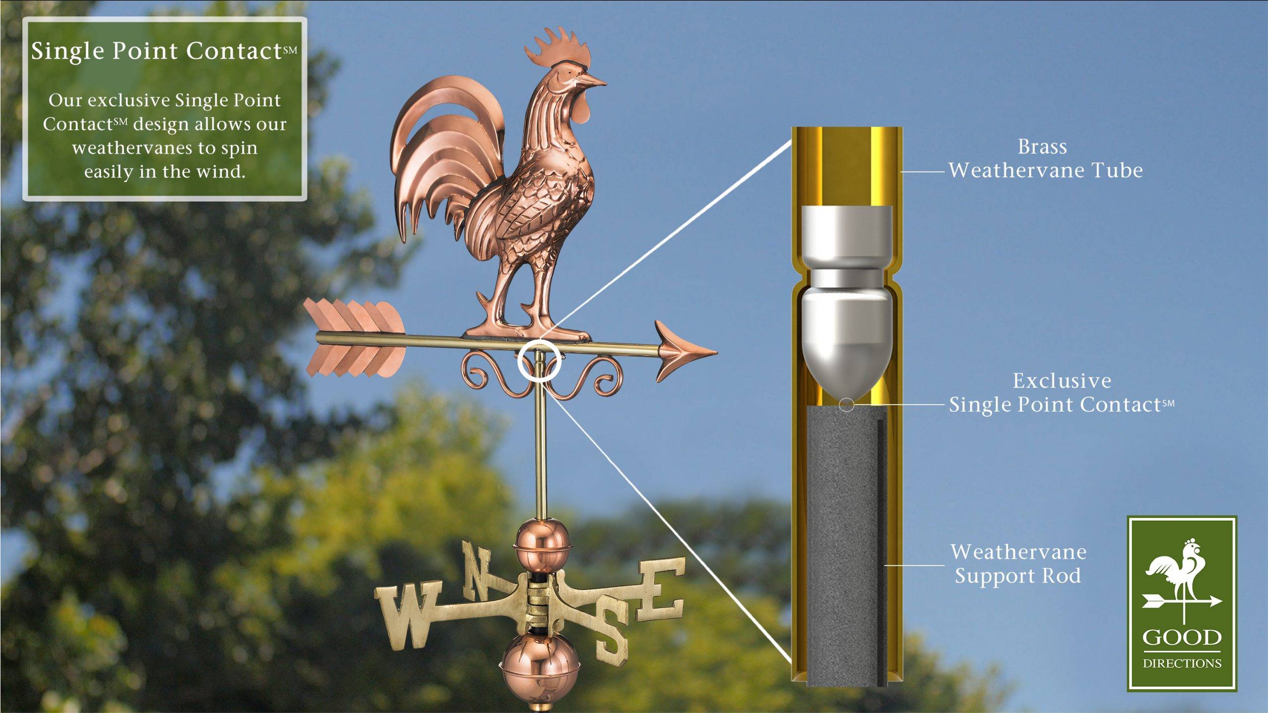 Bantam Rooster Polished Weathervane - Image 4