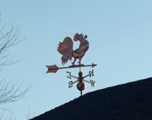 Crowing Rooster Polished Weathervane
