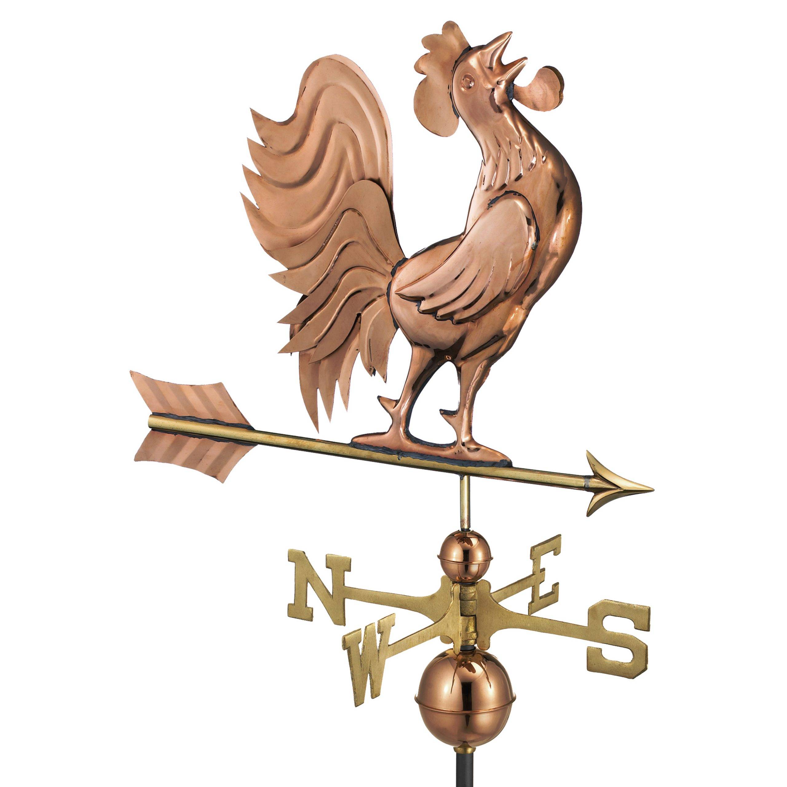 Crowing Rooster Polished Weathervane - Image 2