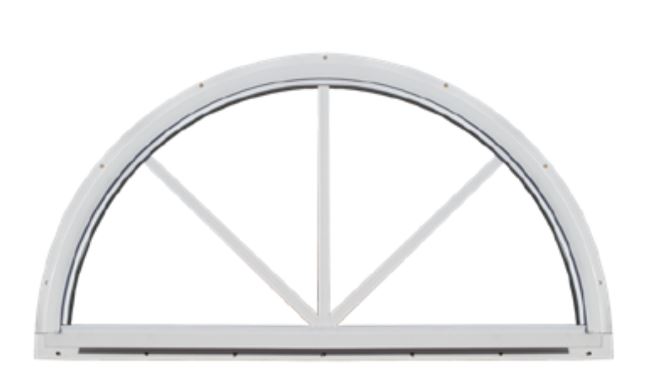 18" Half Round Aluminum Window
