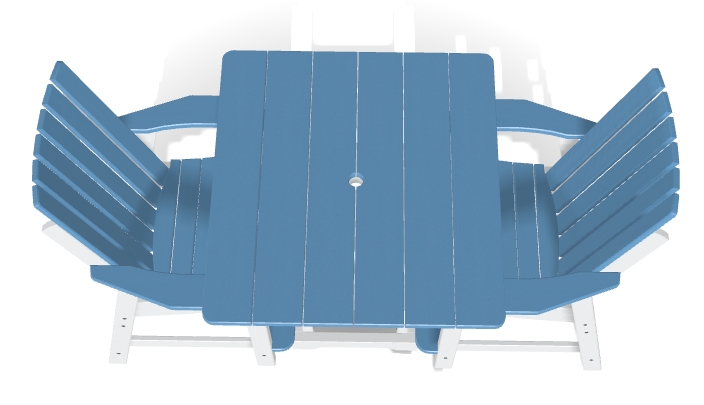 Bistro Set - Table and Four Chairs - Blue Jay/White - Image 3